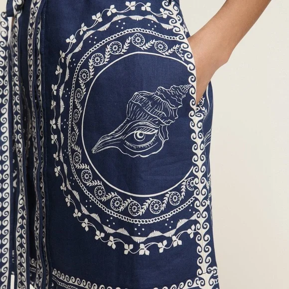 Alemais Oceane Blue and White Mini Dress - Picture 4 of 11